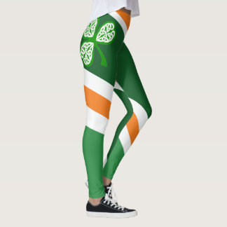 Saint Patrick's Shout-out Erin Go Bragh Striped Leggings