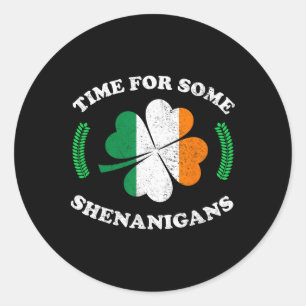 Saint Patrick's Tijd voor wat Schelmenstreken, Ier Ronde Sticker