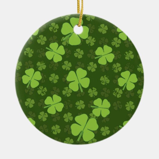 SAINT PATRICKS VIER LEAF CLOVER KERAMISCH ORNAMENT (Voorkant)
