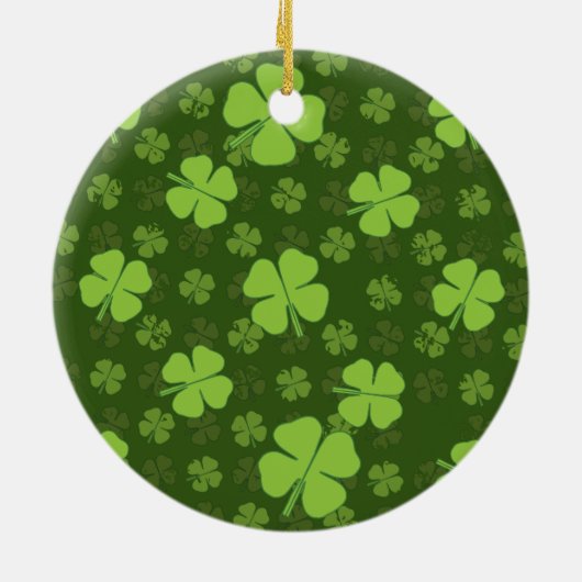 SAINT PATRICKS VIER LEAF CLOVER KERAMISCH ORNAMENT (Achterkant)