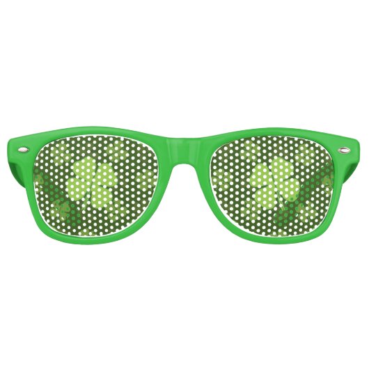 SAINT PATRICKS VIER LEAF CLOVER RETRO SUNGLASSEN ZONNEBRIL (Voorkant)