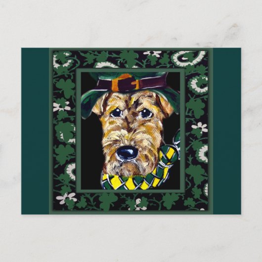 Saint Patty Airedale Briefkaart (Voorkant)