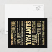 Saint Paul City of Minnesota State Typography Art Briefkaart (Voorkant / Achterkant)