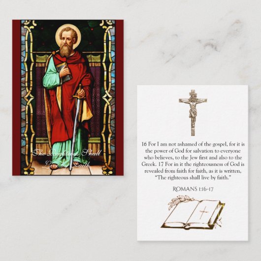 Saint Paul - Gebed Kaart (Flat) Visitekaartje (Voorkant / Achterkant)
