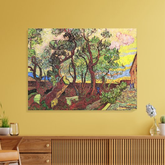 Saint Paul Hospital en Garden van Vincent van Gogh Canvas Afdruk (Insitu (Woonkamer))