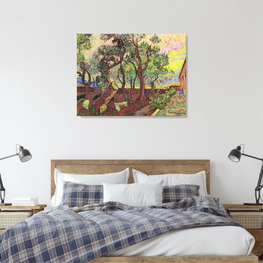 Saint Paul Hospital en Garden van Vincent van Gogh Canvas Afdruk (Insitu (Slaapkamer))