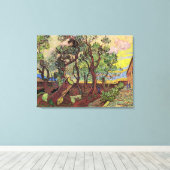 Saint Paul Hospital en Garden van Vincent van Gogh Canvas Afdruk (Insitu (Houten vloer))