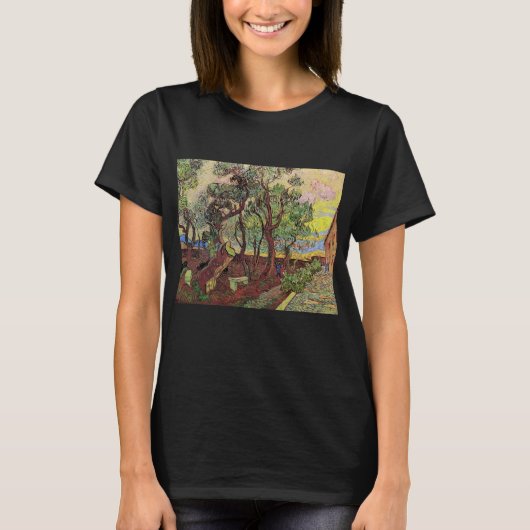 Saint Paul Hospital en Garden van Vincent van Gogh T-shirt (Voorkant)