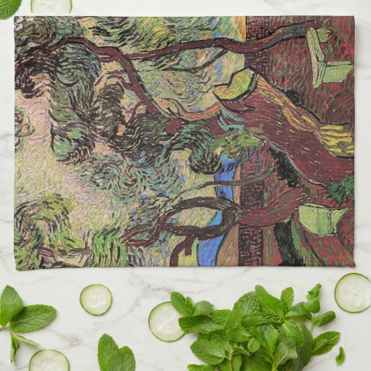 Saint Paul Hospital en Garden van Vincent van Gogh Theedoek (Gevouwen)