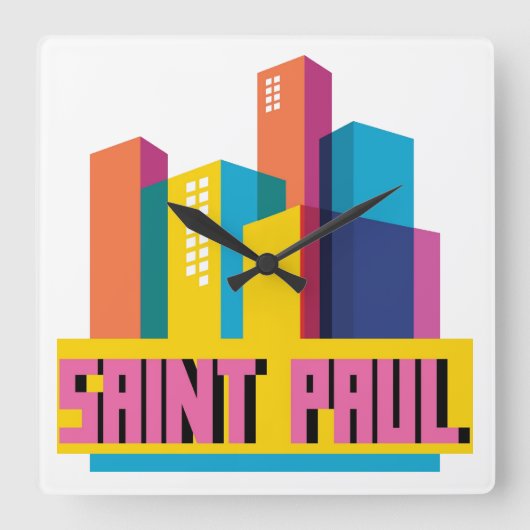 Saint Paul in design Vierkante Klok (Voorkant)