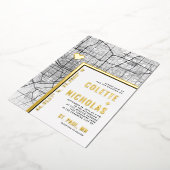 Saint Paul Love Locator | Stad thema bruiloft Folie Uitnodiging (Gedraaid)