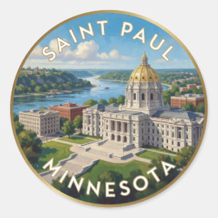 Saint Paul Minnesota Mississippi River Reizen Ronde Sticker