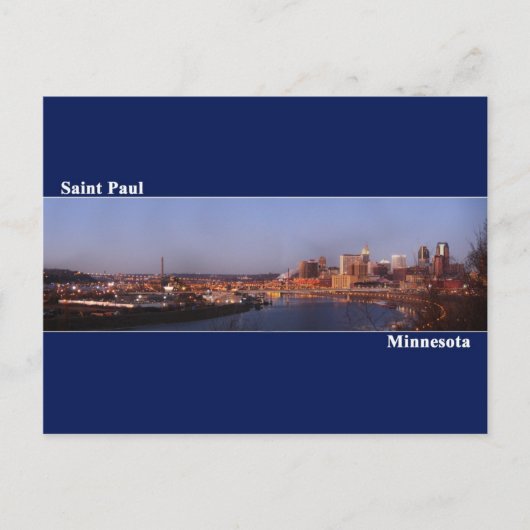 Saint Paul, Minnesota Post Card (Donkerblauw) Briefkaart (Voorkant)
