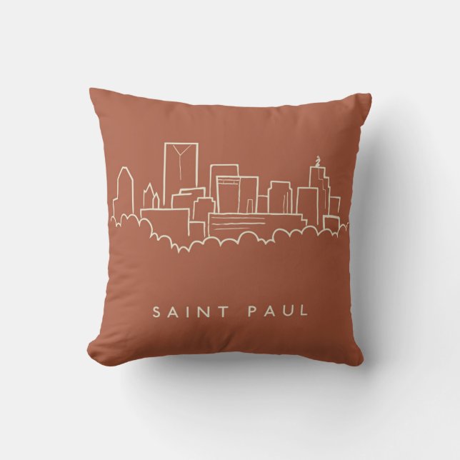 Saint Paul, Minnesota Skyline Kussen (Voorkant)