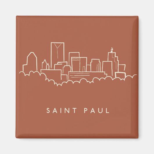Saint Paul, Minnesota Skyline Magneet (Voorkant)