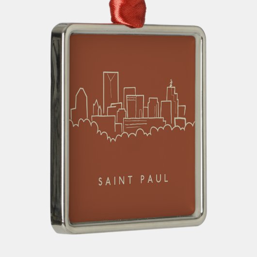 Saint Paul, Minnesota Skyline Metalen Ornament (Rechts)