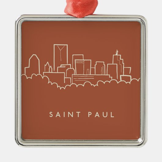 Saint Paul, Minnesota Skyline Metalen Ornament (Voorkant)