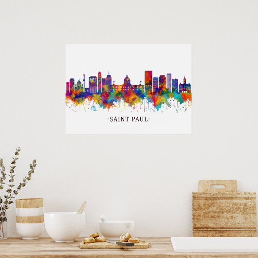 Saint Paul Minnesota Skyline Poster (Keuken)