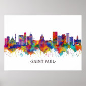 Saint Paul Minnesota Skyline Poster (Voorkant)