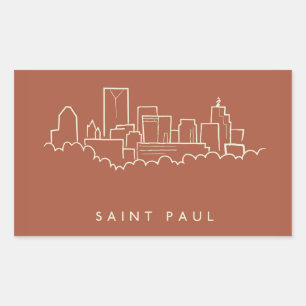 Saint Paul, Minnesota Skyline Rechthoekige Sticker