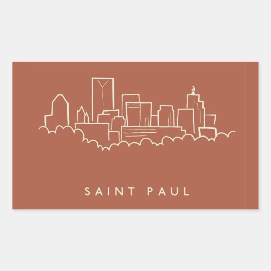 Saint Paul, Minnesota Skyline Rechthoekige Sticker (Voorkant)