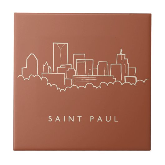 Saint Paul, Minnesota Skyline Tegeltje (Voorkant)