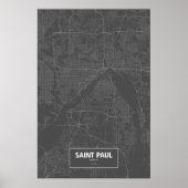 Saint Paul, Minnesota (zwart wit) Poster (Voorkant)