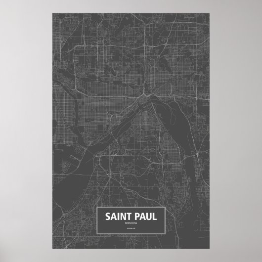 Saint Paul, Minnesota (zwart wit) Poster (Voorkant)