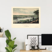 Saint Paul, MN Panoramic Map - 1853 Poster (Thuiskantoor)