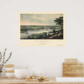 Saint Paul, MN Panoramic Map - 1853 Poster (Keuken)