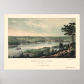 Saint Paul, MN Panoramic Map - 1853 Poster (Voorkant)