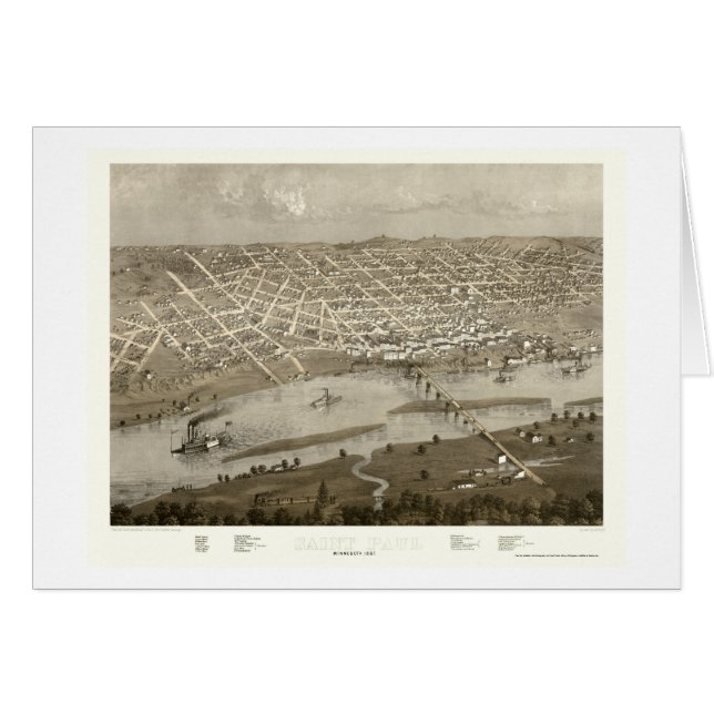 Saint Paul, MN Panoramic Map - 1867 (Voorkant Horizontaal)