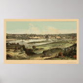 Saint Paul, MN Panoramic Map - 1874 Poster (Voorkant)