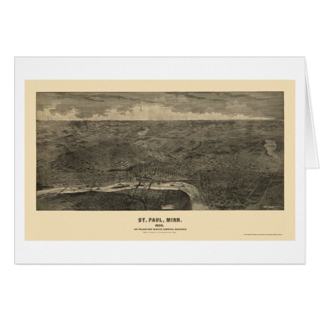 Saint Paul, MN Panoramic Map - 1888 (Voorkant Horizontaal)