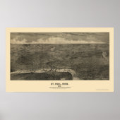 Saint Paul, MN Panoramic Map - 1888 Poster (Voorkant)
