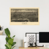 Saint Paul, MN Panoramic Map - 1888 Poster (Thuiskantoor)