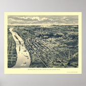Saint Paul, MN Panoramic Map - 1893 Poster (Voorkant)