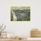 Saint Paul, MN Panoramic Map - 1893 Poster (Keuken)