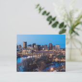 saint paul skyline en riverfront bij nachtelijke p briefkaart (Staand voorkant)