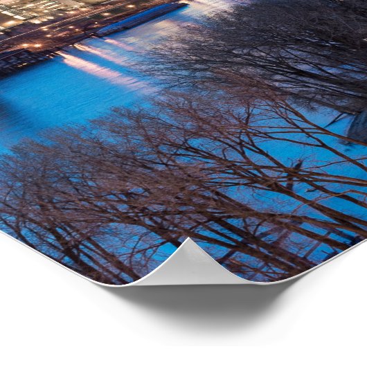 saint paul skyline en riverfront ' s nachts poster (Hoek)