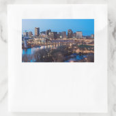 saint paul skyline en riverfront ' s nachts rechthoekige sticker (Tas)