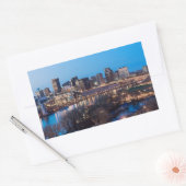 saint paul skyline en riverfront ' s nachts rechthoekige sticker (Envelop)