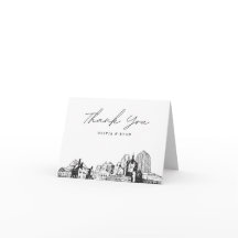 Saint Paul Skyline Sketch Blank bedankje