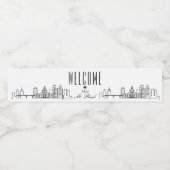 Saint Paul Skyline | Welkomstbericht Waterfles Etiket (Enkel label)