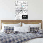 Saint Paul Stadsplattegrond + Markeer uw locatie Canvas Afdruk (Insitu (Slaapkamer))