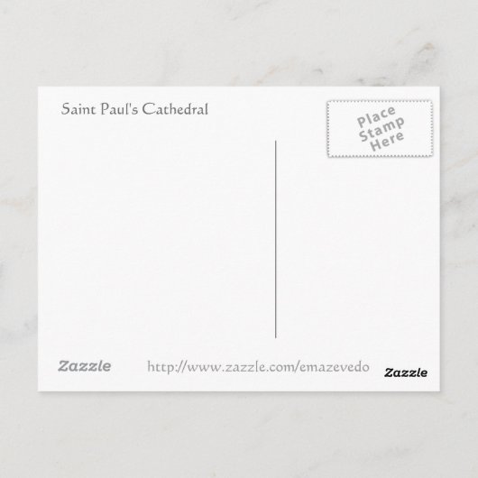 Saint Paul's Cathedral, Londen Briefkaart (Achterkant)
