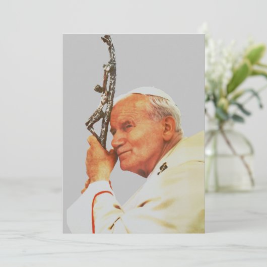 Saint Paus Johannes Paulus II Bedankkaart (Staand voorkant)