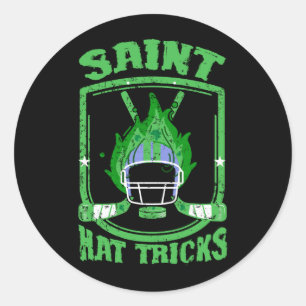 Saint Pet Tricks Hockey Shamrock Helmet St Patrick Ronde Sticker