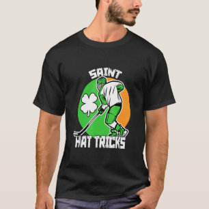 Saint Pet Tricks Hockey Shamrock St patricks sunse T-shirt