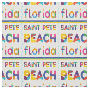 Saint Pete Beach, Florida. Kleurig tekstpatroon Stof